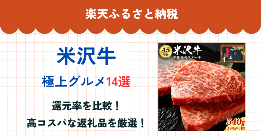 楽天ふるさと納税の米沢牛還元率まとめ