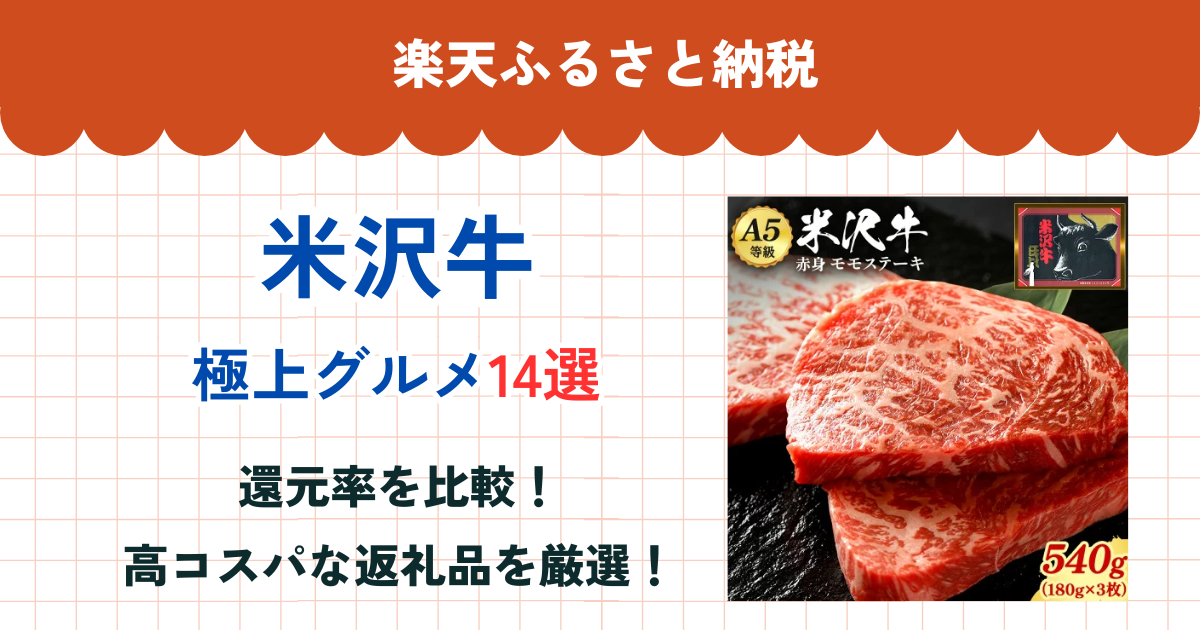 楽天ふるさと納税の米沢牛還元率まとめ