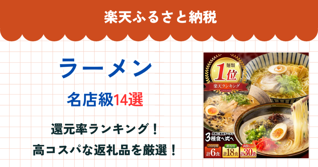 楽天ふるさと納税のラーメン還元率ランキング