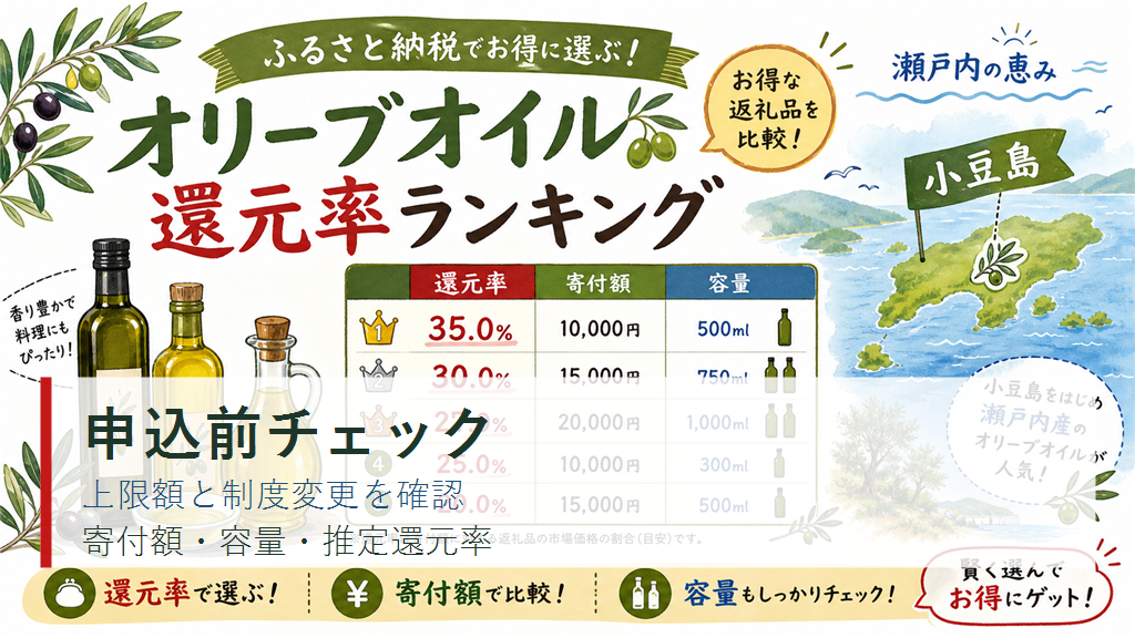 申込前に寄付上限と制度変更を確認するの結論を示す手書き図解