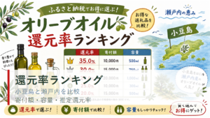 ふるさと納税オリーブオイル還元率ランキング！小豆島と瀬戸内の結論の結論を示す手書き図解