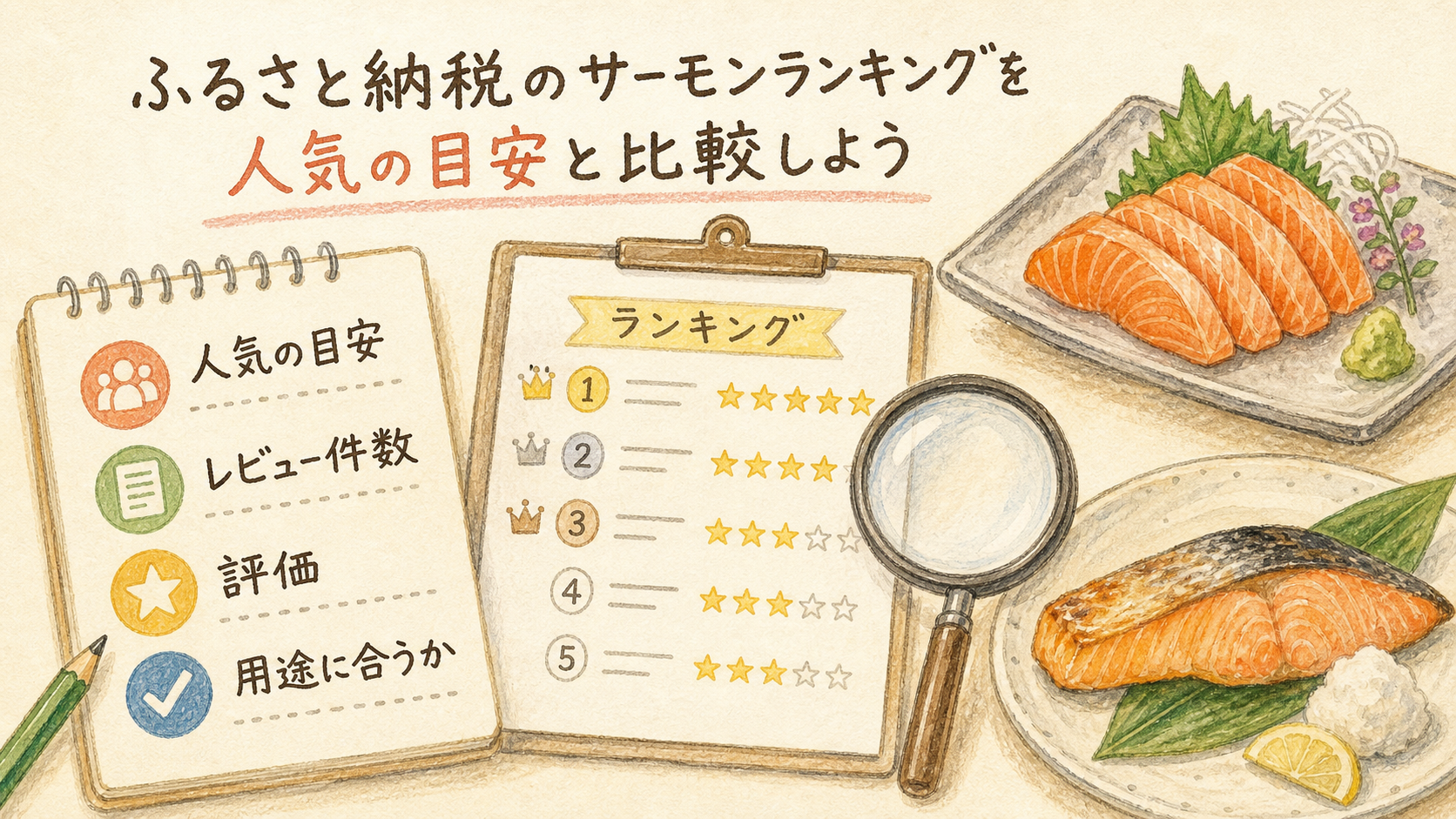 レビュー件数と評価を人気の目安として見る図解