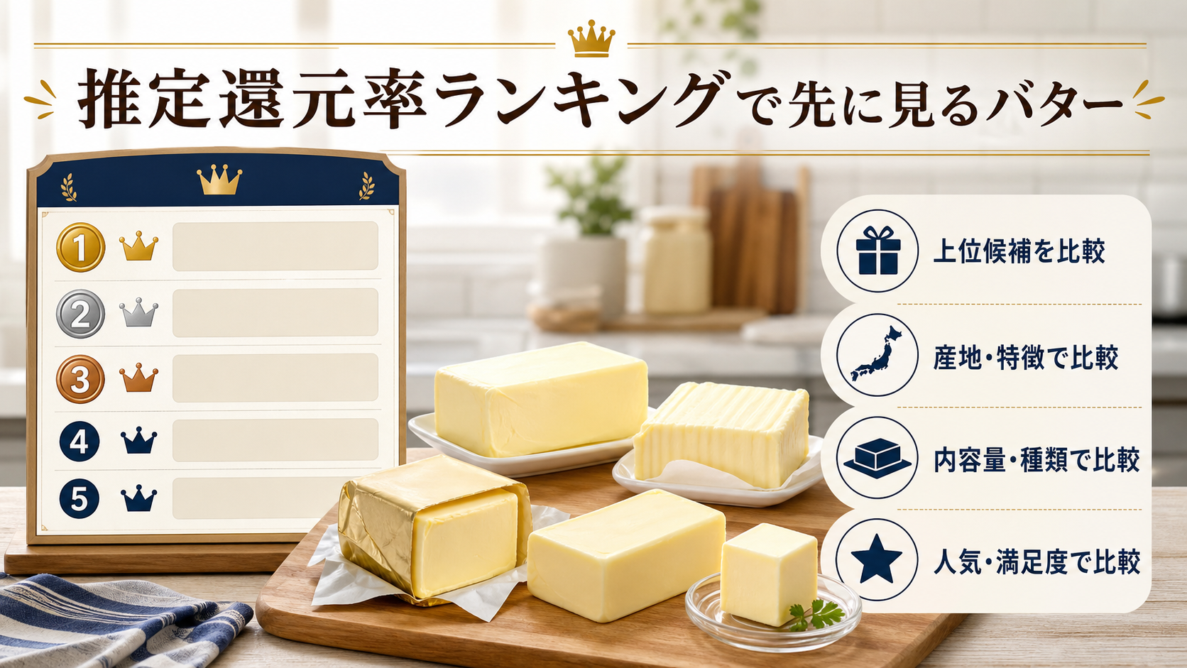 推定還元率ランキングで先に見るバターの結論を示す手書き図解